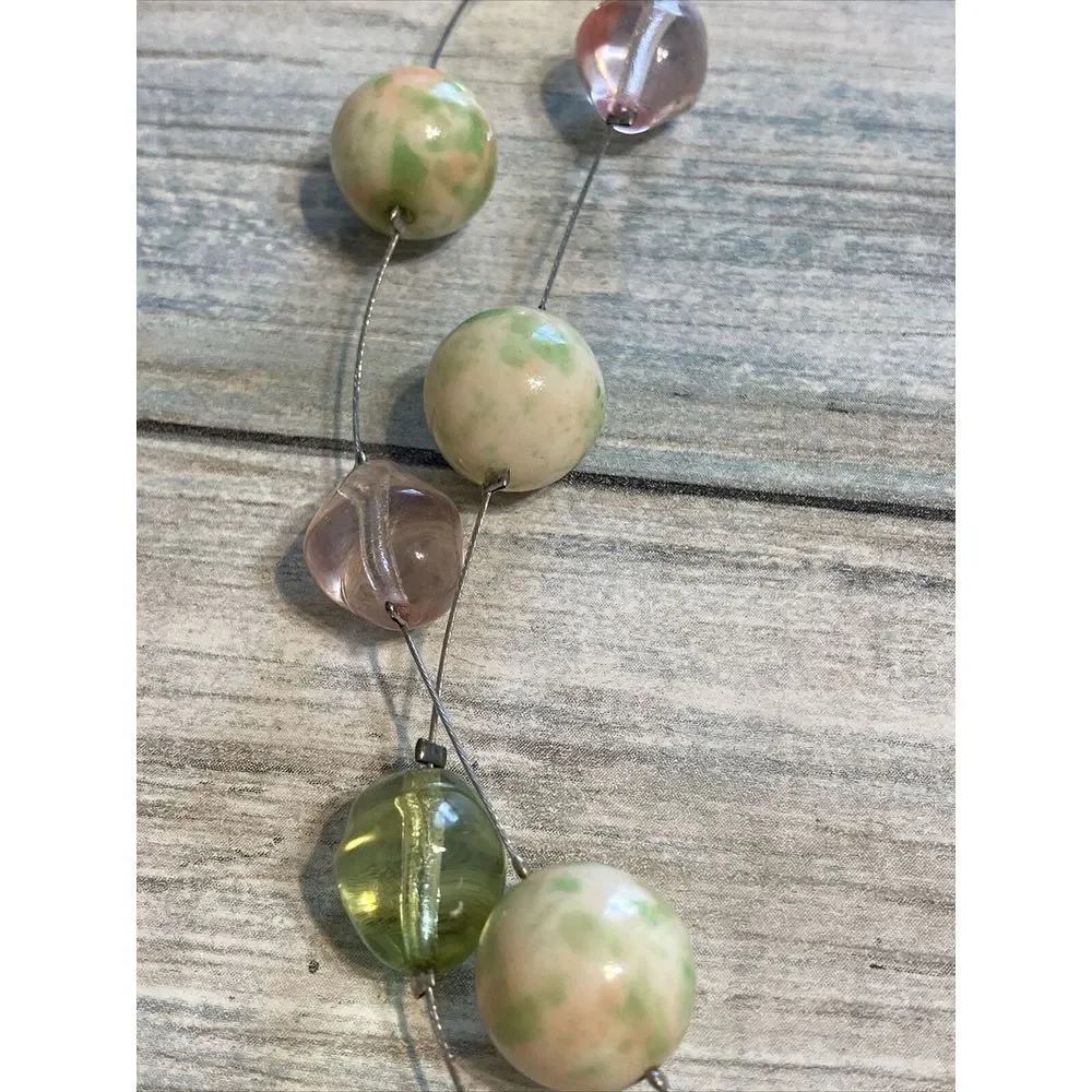 Top Frog‎ Double Strand Acrylic Bead Necklace NWOT Stations 16